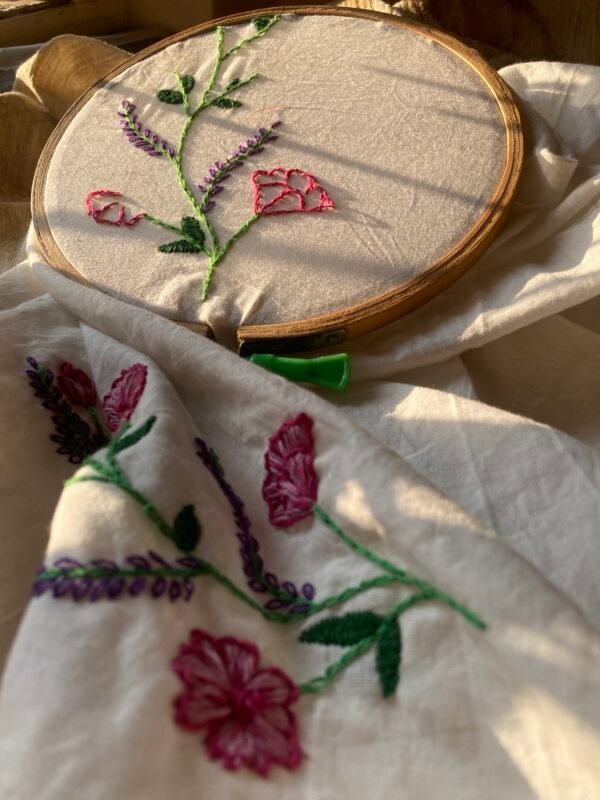 Floral Embroidery Tie-Up Dress - Image 5
