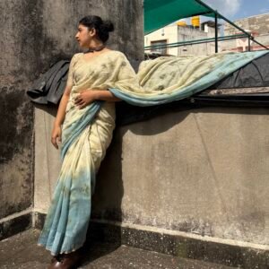 Hibiscus sky saree