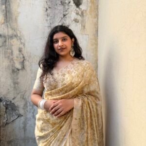 Marigold mist saree