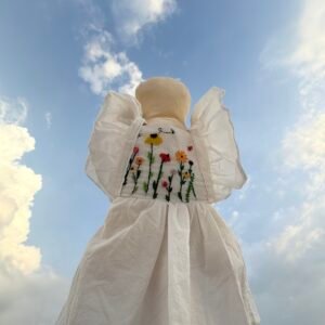 Hand Embroidery Floral Mulmul dress